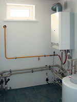 Система отопления и горячего водоснабжения с использованием газового котла Thermona