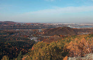 Панорама Красноярска с горы Такмак