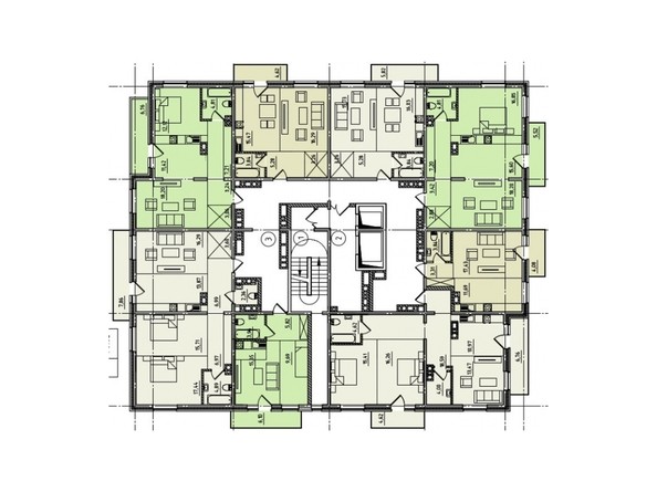 Типовая планировка 3-7 этажей