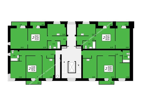 Блок 2, секция 1, 2-8 этажи