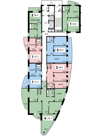 секция 3, 2-9 этаж