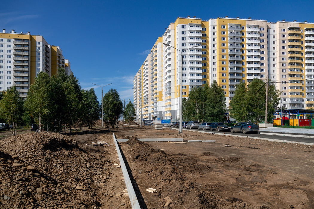 строительство дороги в Солнечном