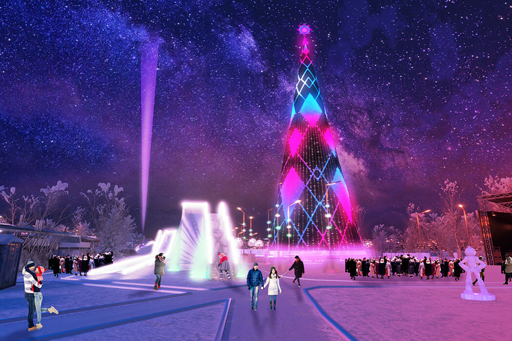 Городская елка Красноярска самая высокая