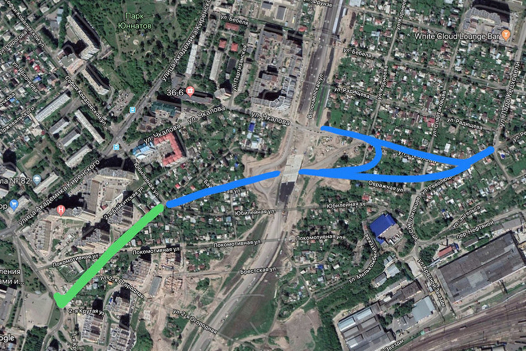 Строительство развязки из Академгородка на Николаевский мост