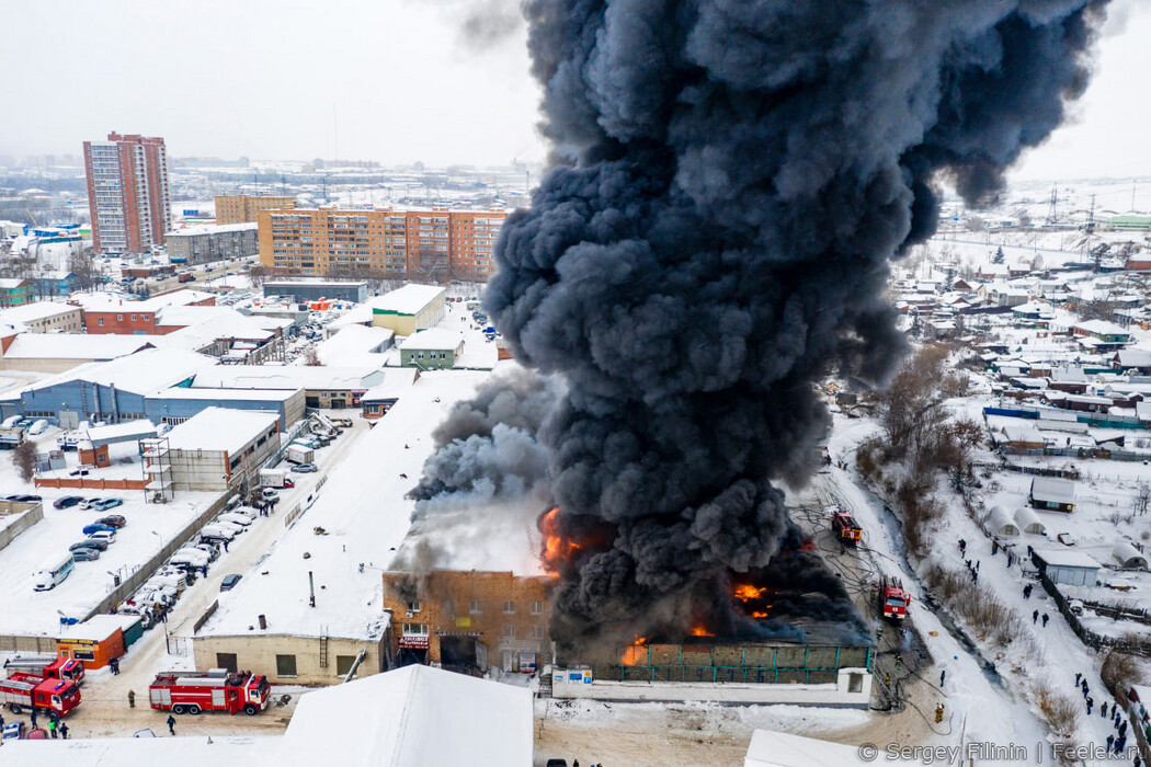 Фото пожар в Красноярске