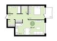 Никитина, дом 1: Планировка 1-комнатной квартиры 54,4 кв.м