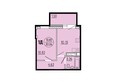 Эволюция, 1 очередь, б/с 1-11: Планировка однокомнатной квартиры 30,34 кв.м