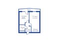 Гагаринский, 1 этап: Планировка двухкомнатной квартиры 46,4 кв.м