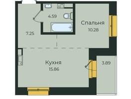 Продается 1-комнатная квартира ЖК Семья, 3 очередь, б/с 5, 41.87  м²