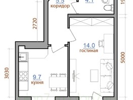Продается 1-комнатная квартира ЖК Первый Ленинский квартал, дом 1, 37.1  м², 4359250 рублей