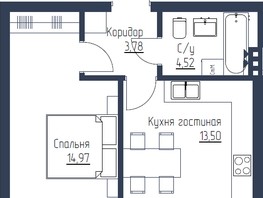 Продается 1-комнатная квартира ЖК Михайловский, 36.77  м², 7800020 рублей