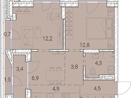 Продается 2-комнатная квартира ЖК Тайм Сквер, 58.5  м², 10209700 рублей