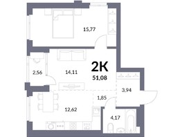 Продается 2-комнатная квартира ЖК Горская Лагуна, корпус 2, 53.74  м², 11000000 рублей