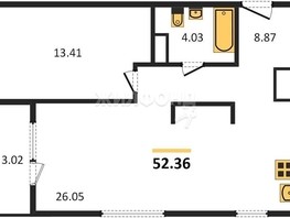 Продается 1-комнатная квартира ЖК Akadem Klubb, дом 3, 52.36  м², 7430000 рублей