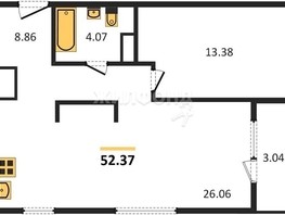 Продается 1-комнатная квартира ЖК Akadem Klubb, дом 3, 52.37  м², 7430000 рублей