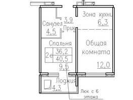 Продается 2-комнатная квартира ЖК Фламинго, дом 20, 40.5  м², 4600000 рублей