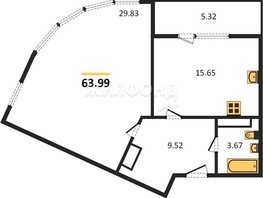 Продается 1-комнатная квартира ЖК Сакура парк, дом 1, сек 2, 63.99  м², 10450000 рублей