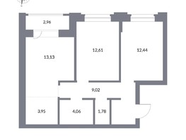 Продается 3-комнатная квартира ЖК Державина, 50, 56.99  м², 13800000 рублей