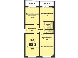 Продается 3-комнатная квартира ЖК Приозерный, дом 712 серия Life, 83.3  м², 7200000 рублей