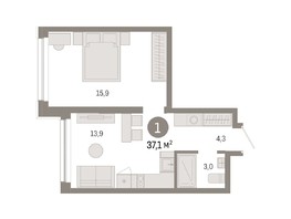 Продается 1-комнатная квартира ЖК Европейский берег, дом 48, 37.07  м², 6520000 рублей