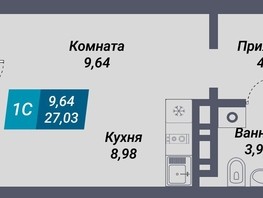 Продается Студия ЖК Менделеев, 27.03  м², 5406000 рублей