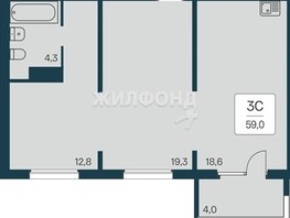 Продается 2-комнатная квартира ЖК Квартал на Игарской, дом 3 пан сек 1, 59  м², 6050000 рублей