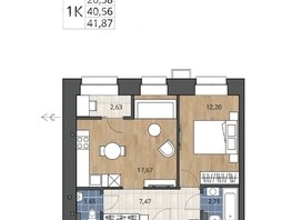 Продается 1-комнатная квартира ЖК Северное Сияние, этап 3, 41.9  м², 6000000 рублей