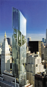 Либескинд продолжает  внедрять идею экологичных зданий — такой небоскреб должен вскоре появиться на Мэдисон-авеню в Нью-йорке