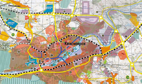 Сводный план территорий Красноярской Агломерации