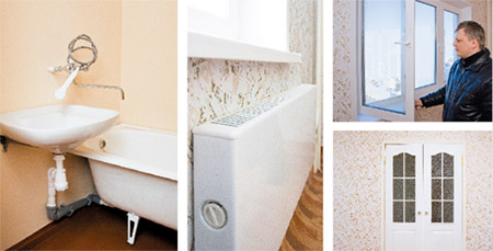 Ванная комната, Современный дизайн радиаторов, Двери из высококачественного ламината