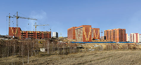 Строительство жилого микрорайона "Снегири" в Солнечном (май 2013)