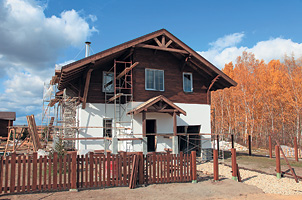 Окончание строительства презентационного дома (сентябрь 2009 г.)